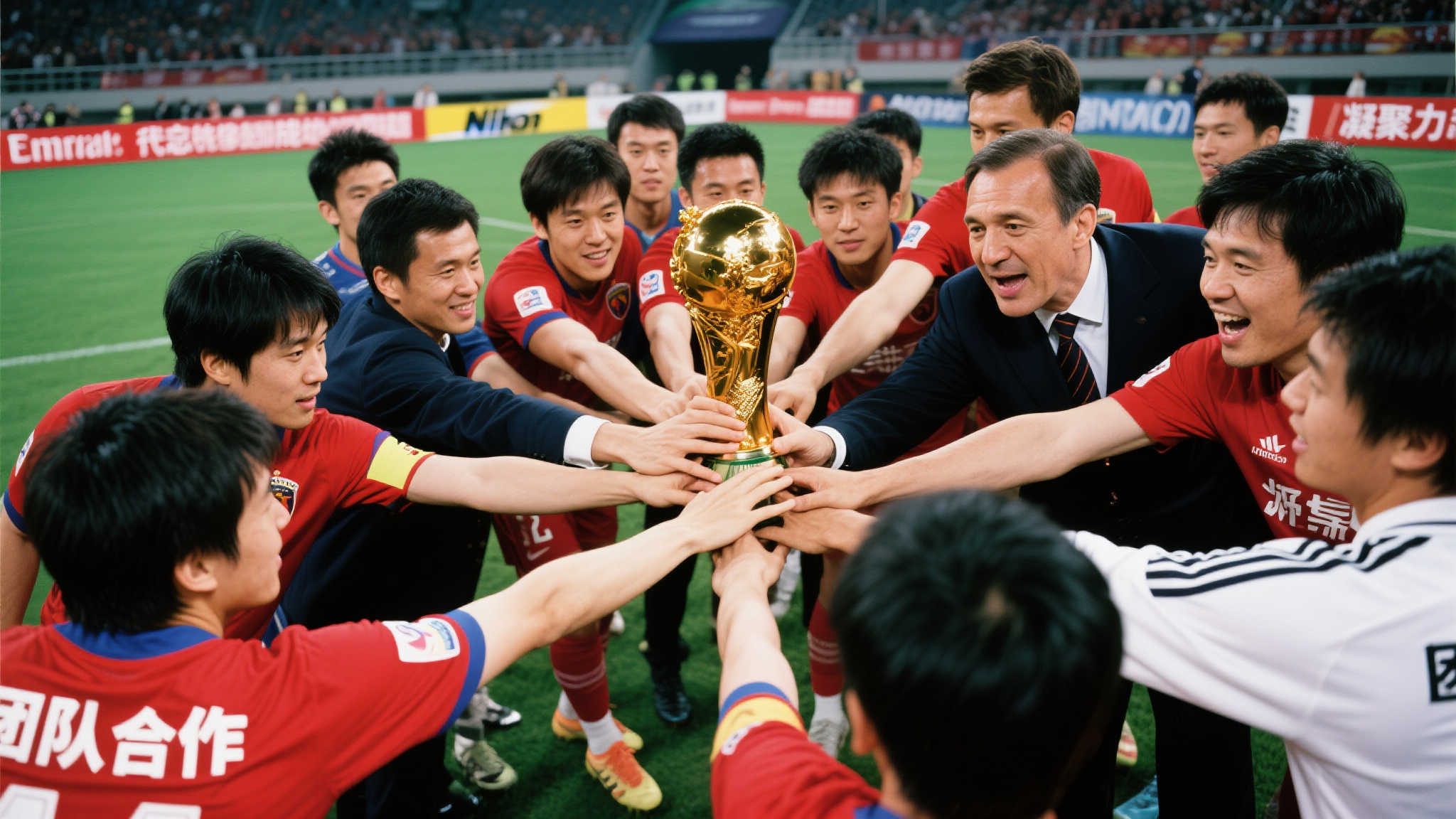 在竞技体育中，“团队合作”与“凝聚力”始终是成功的